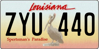 LA license plate ZYU440