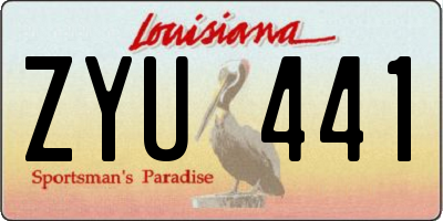 LA license plate ZYU441