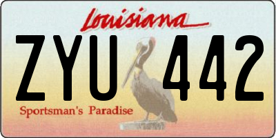 LA license plate ZYU442