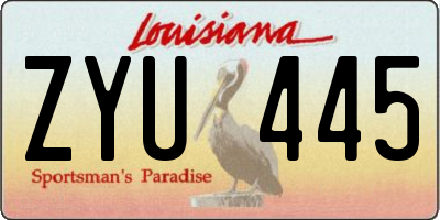 LA license plate ZYU445