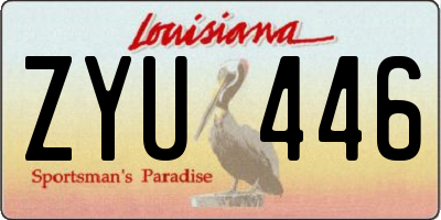 LA license plate ZYU446