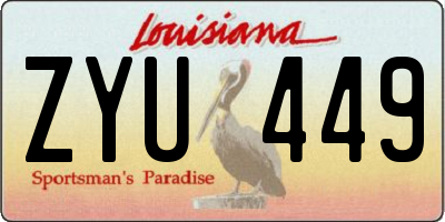 LA license plate ZYU449