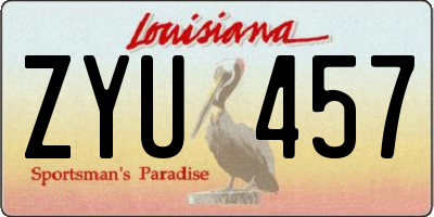 LA license plate ZYU457