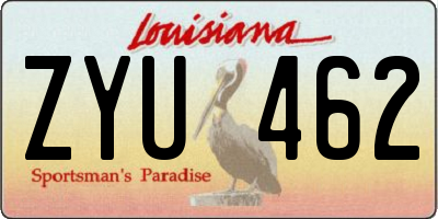 LA license plate ZYU462