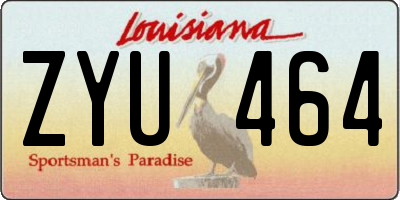 LA license plate ZYU464