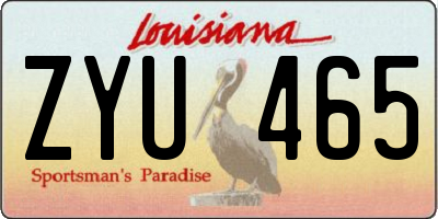 LA license plate ZYU465