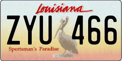 LA license plate ZYU466