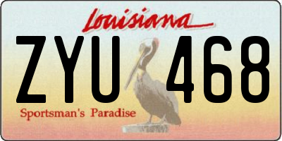 LA license plate ZYU468