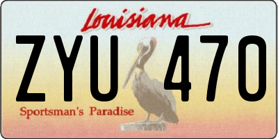 LA license plate ZYU470