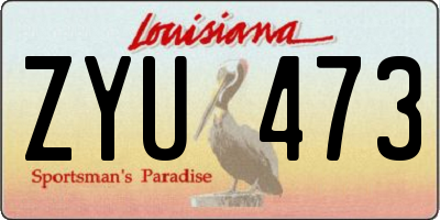 LA license plate ZYU473