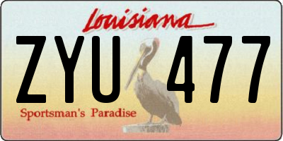 LA license plate ZYU477