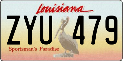 LA license plate ZYU479