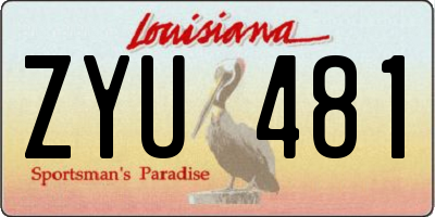 LA license plate ZYU481