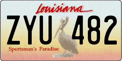 LA license plate ZYU482