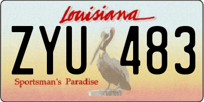 LA license plate ZYU483