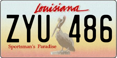 LA license plate ZYU486