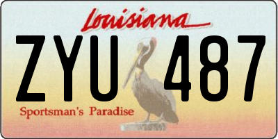 LA license plate ZYU487