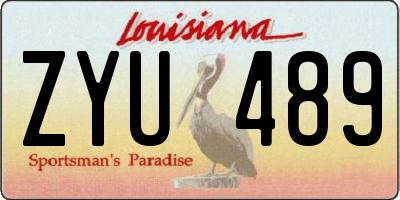 LA license plate ZYU489