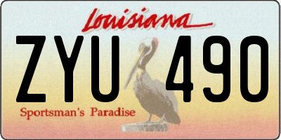 LA license plate ZYU490