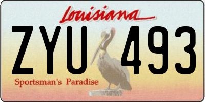 LA license plate ZYU493