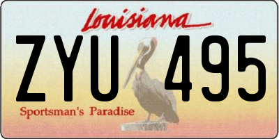 LA license plate ZYU495