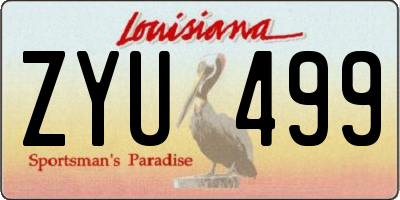 LA license plate ZYU499
