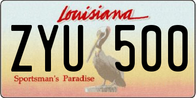 LA license plate ZYU500