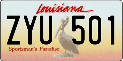 LA license plate ZYU501