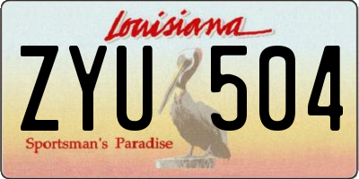 LA license plate ZYU504