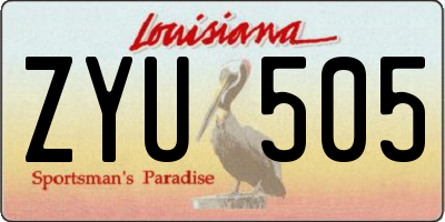 LA license plate ZYU505