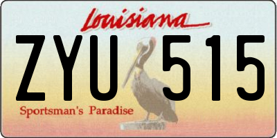 LA license plate ZYU515