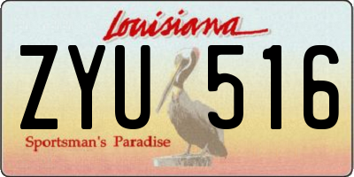 LA license plate ZYU516