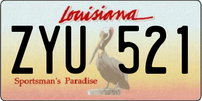 LA license plate ZYU521