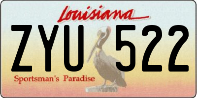 LA license plate ZYU522