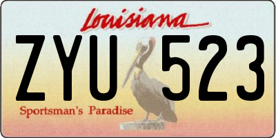 LA license plate ZYU523