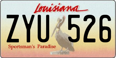 LA license plate ZYU526