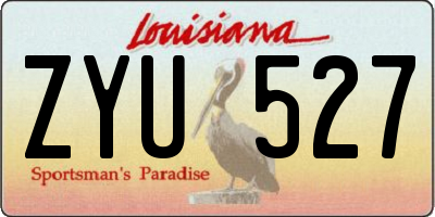 LA license plate ZYU527