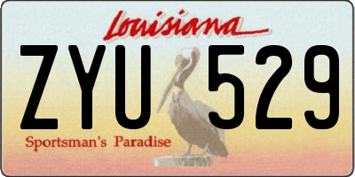 LA license plate ZYU529