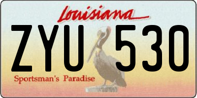 LA license plate ZYU530