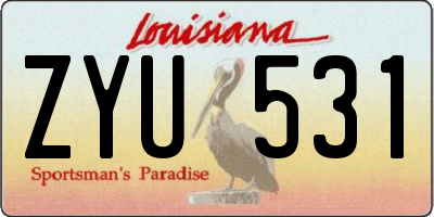 LA license plate ZYU531