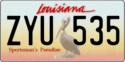 LA license plate ZYU535