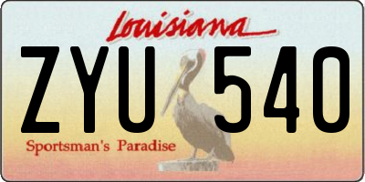 LA license plate ZYU540