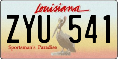 LA license plate ZYU541
