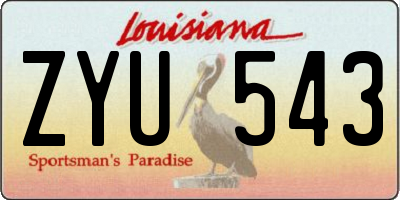 LA license plate ZYU543