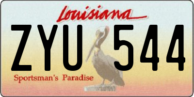 LA license plate ZYU544