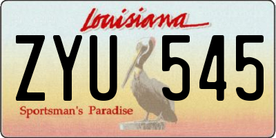 LA license plate ZYU545