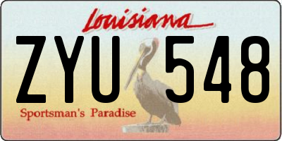 LA license plate ZYU548