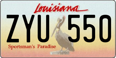 LA license plate ZYU550