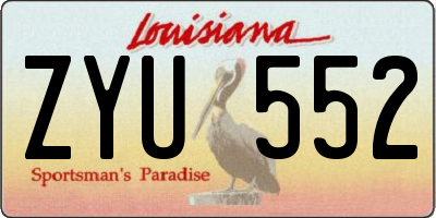 LA license plate ZYU552