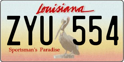 LA license plate ZYU554